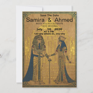 Invitation Célébrez votre amour avec un mariage de Pharaon ég