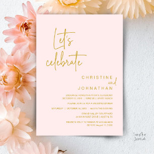 Invitation Célébrons, dîner de fête de mariage en fuite