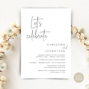 Invitation Célébrons, dîner de fête de mariage en fuite