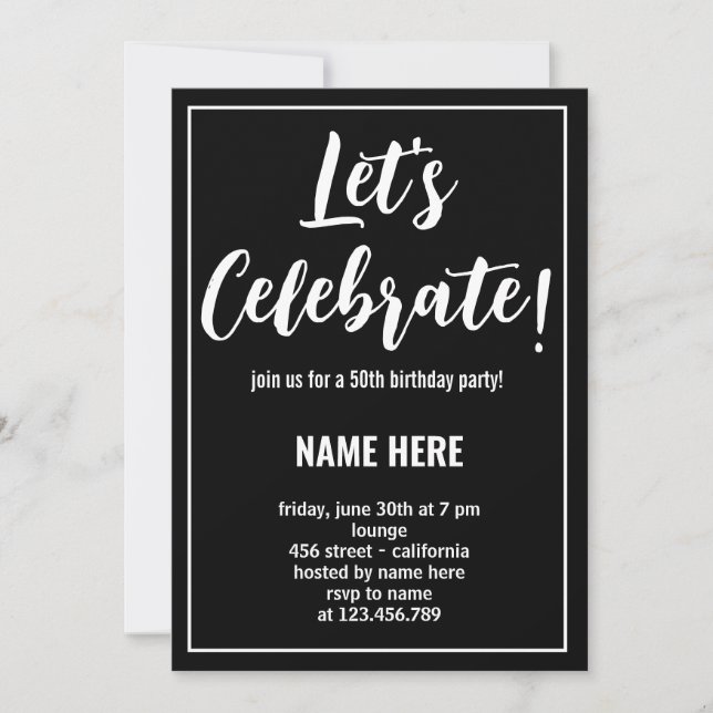 INVITATION CÉLÉBRONS FÊTE D'ANNIVERSAIRE SUR MESURE (Devant)