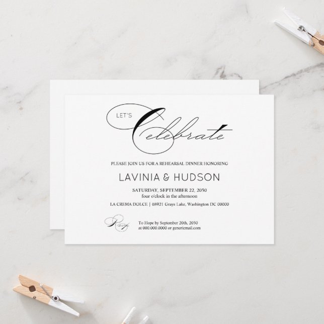 Invitation Célébrons la calligraphie élégante (Devant/Arrière en situation)