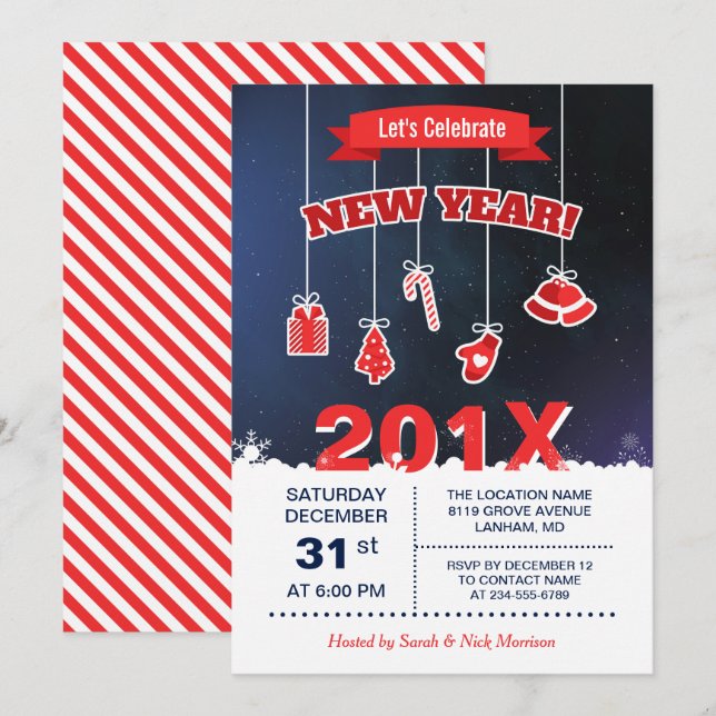 Invitation Célébrons la partie 2018 de compte à rebours de (Devant / Derrière)