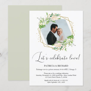 Invitation Célébrons l'amour Mariage Intime Réception