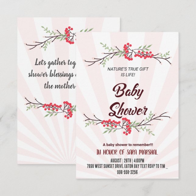 Invitation Célébrons l'arrivée de votre petit miracle ! (Devant / Derrière)