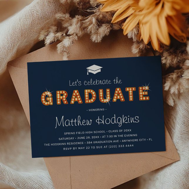 Invitation Célébrons le diplômé | Fête de fin d'études (Créateur téléchargé)