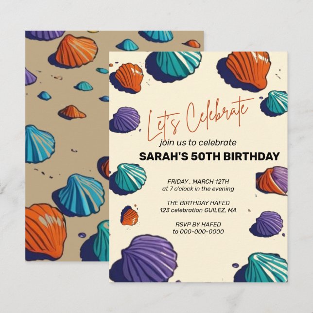 Invitation Célébrons le Modèle d'invitation, surp modifiable (Devant / Derrière)