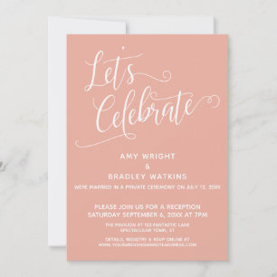 Invitation Célébrons l'élégant corail rose en réception seule