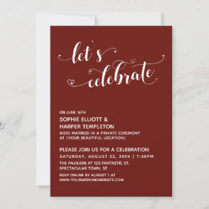 Invitation Célébrons les cœurs Script Réception Bourgogne