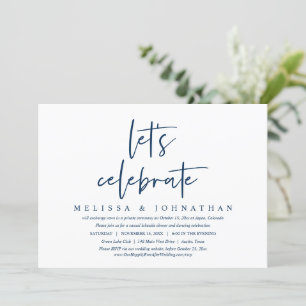 Invitation Célébrons, Mariage Intime et Fête de Fiançailles