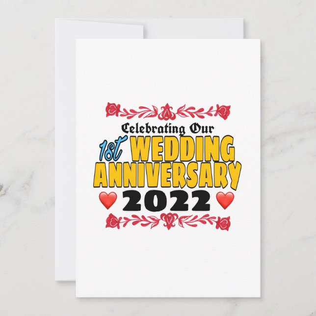 Invitation Célébrons notre 1er anniversaire de mariage 2022 (Devant)