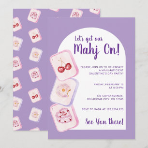 Invitation Célébrons Notre Mahjong Le Jour de la Galentine Vi