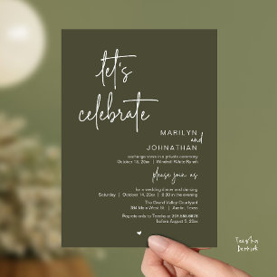 Invitation Célébrons, Réception de Mariage Minimaliste Modern