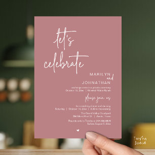 Invitation Célébrons, Réception de Mariage Minimaliste Modern