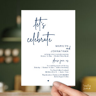 Invitation Célébrons, Réception de Mariage Minimaliste Modern