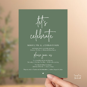 Invitation Célébrons, Réception de Mariage Minimaliste Modern