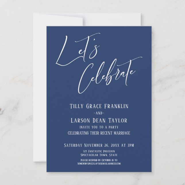 Invitation Célébrons une élégante réception de mariage modern (Devant)