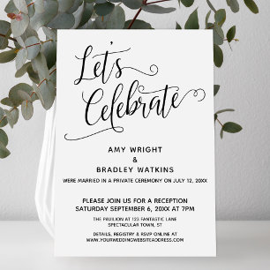 Invitation Célébrons une réception de mariage élégante après