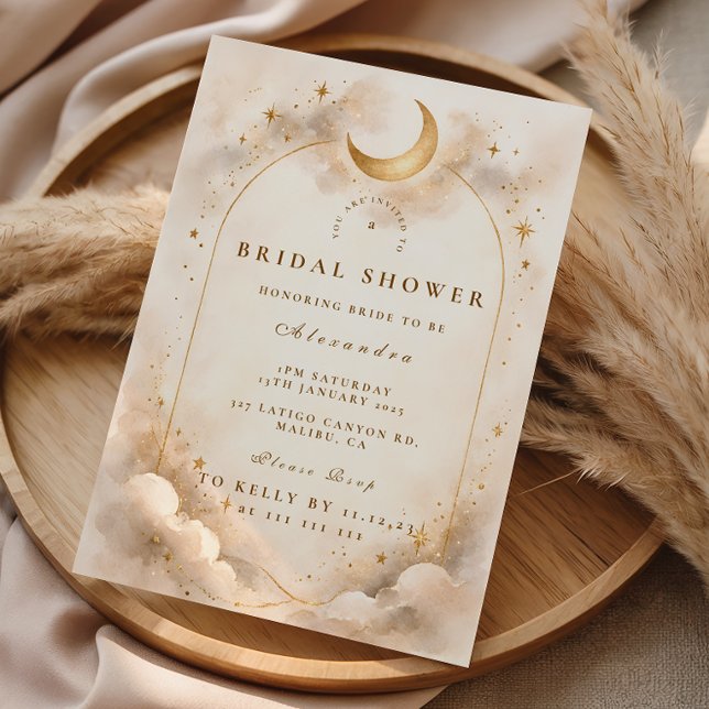 Invitation Céleste Arceau de Mariage sous la Douche d'Or (Créateur téléchargé)