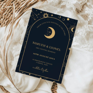 Invitation Céleste écrit dans les étoiles Enregistrer la date