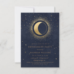 Invitation Céleste Midnight Blue Stars Retraite
