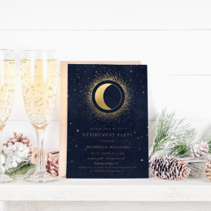 Invitation Céleste Midnight Blue Stars Retraite