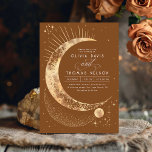 Invitation Céleste mystique lune étoile Mariage Boho de nuit<br><div class="desc">Cette invitation sert de passerelle magique vers votre célébration enchanteresse, parfaitement adaptée à des thèmes comme "Under the Stars", "Written in the Stars" ou "To the Moon and Back". Son design capture la beauté impressionnante d'un ciel nocturne rempli d'étoiles, transportant les invités vers un royaume de planètes mystérieuses, de galaxies...</div>