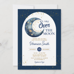 Invitation Céleste Nous sommes au-dessus de la lune baby show