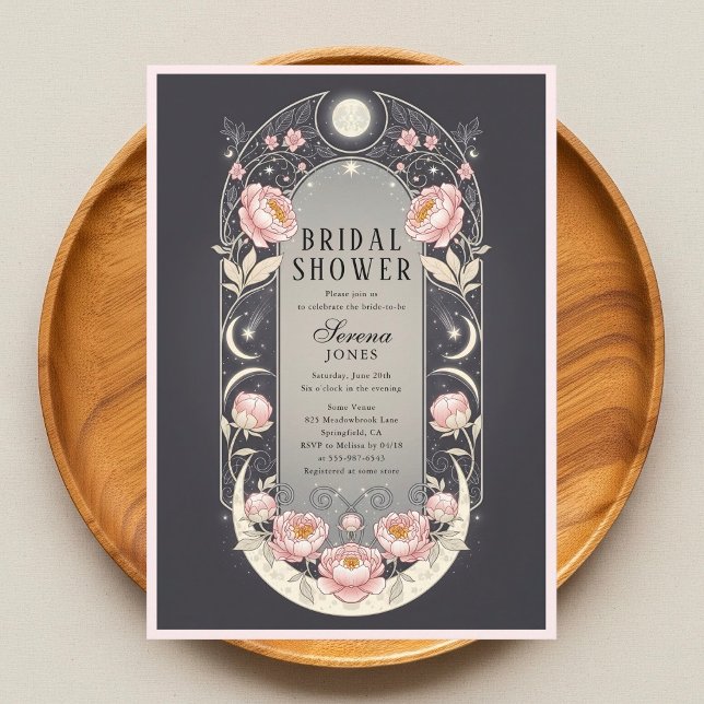 Invitation Celestial Blush Blossom Art Nouveau Bridal Shower (Créateur téléchargé)