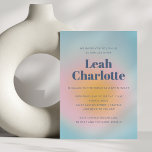 Invitation Celestial Pastel Bleu Super Bat mitzvah dégradé<br><div class="desc">Super Pastel Céleste Bleu et Rose Grainy Gradient Bat mitzvah Invitation</div>