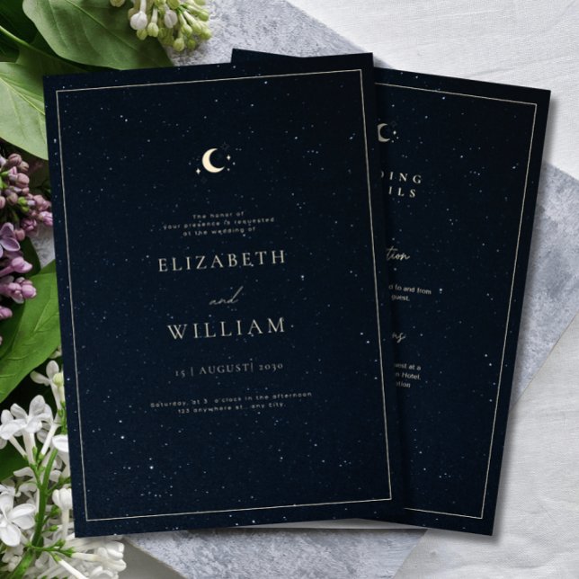 Invitation Celestial Wedding Starry Night Sky Elegant Wedding (Créateur téléchargé)