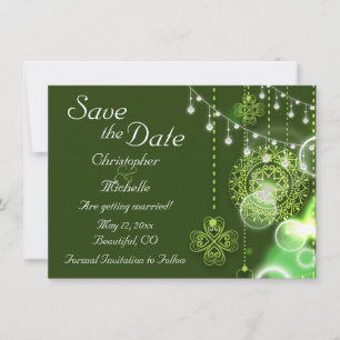 Invitation Celtic Clovers Irish Sauvez la date Mariage