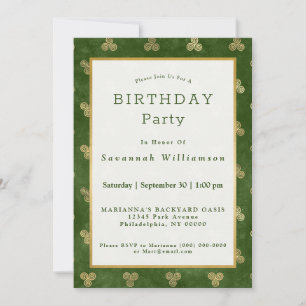 Invitation Celtic Green Gold Triple Spiral Anniversaire