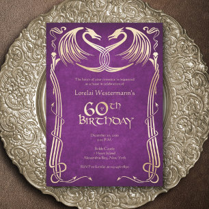 Invitation Celtic Viking Dragon 60e anniversaire