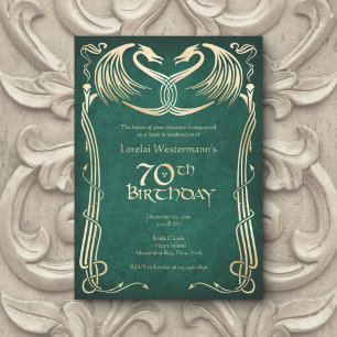 Invitation Celtic Viking Dragon 70e anniversaire