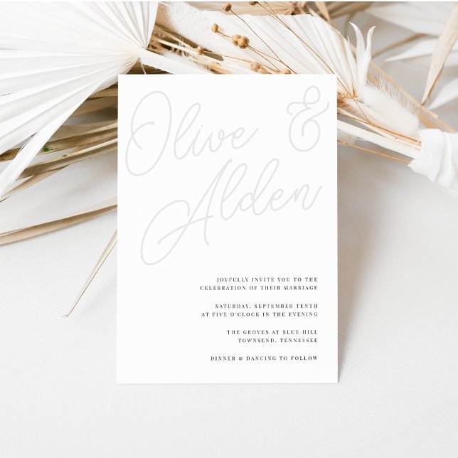 Invitation Cendre | Mariage de filigrane de script (Créateur téléchargé)