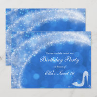 Cendrillon Bleu et Blanc à Talons Hauts à Paillett