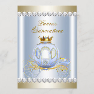 Invitation Cendrillon Bleue Princesse Quinceanera