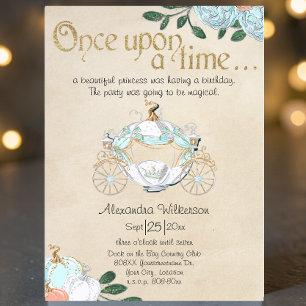 Invitation Cendrillon Conte de Fées Princesse Carrosse