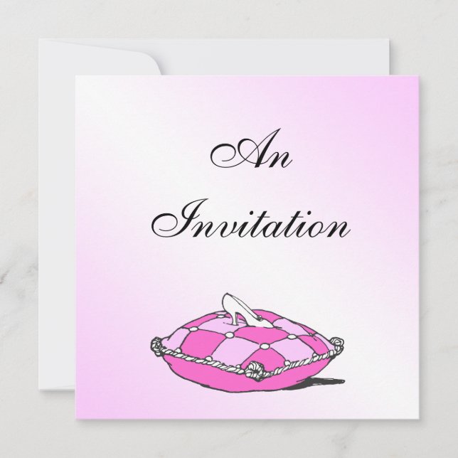 Invitation Cendrillon Coussin rose  Fête des mariées (Devant)