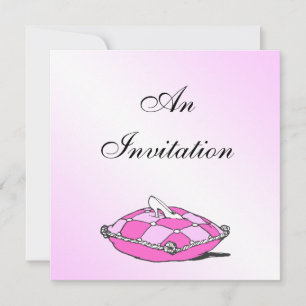 Invitation Cendrillon Coussin rose  Fête des mariées