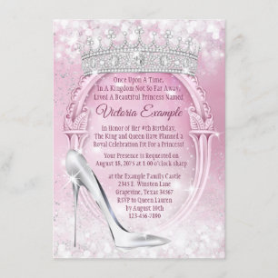 Invitation Cendrillon de verre de la princesse Tiara Quincean