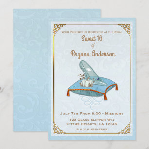 Invitation Cendrillon du livre d'histoires, chaussure de verr