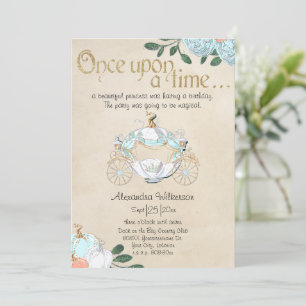 Invitation Cendrillon Fairy Tale Princess Carriage