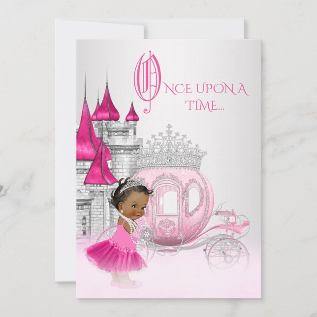 Invitation Cendrillon Il était une fois Princesse Anniversair (Devant)