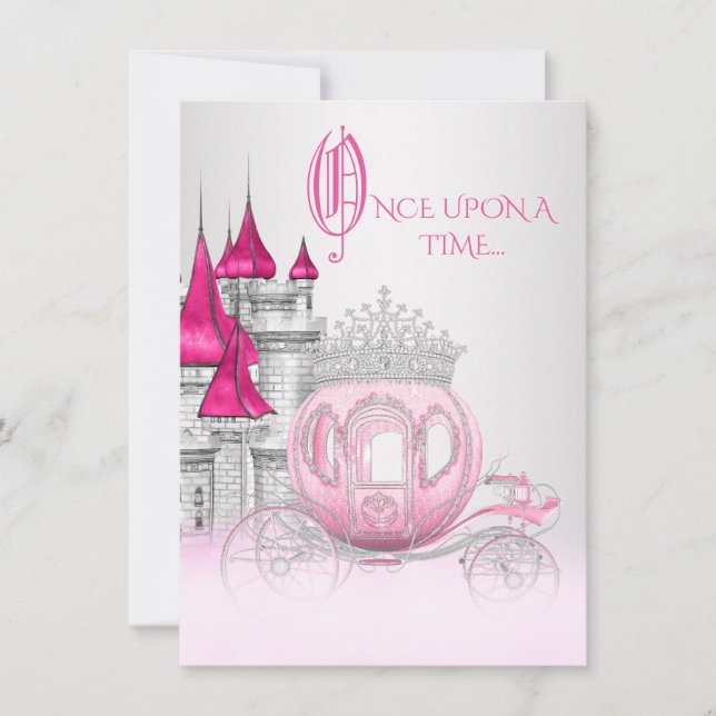 Invitation Cendrillon Il était une fois Princesse Anniversair (Devant)