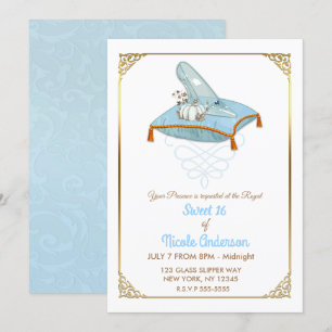 Invitation Cendrillon Pantoufle de Verre Élégante Fête Douce
