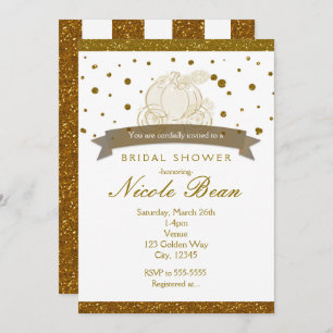 Invitation Cendrillon Porte Or Parties scintillant Points Inv