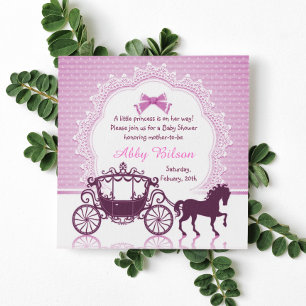 Invitation Cendrillon Princess Horse Carriage Baby shower