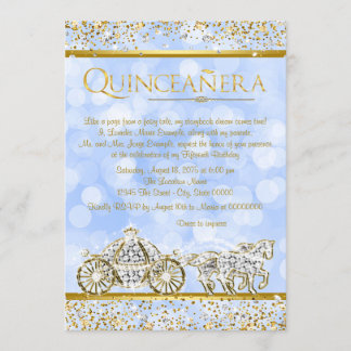Invitation Cendrillon Princesse Cheval Carrosse Quinceanera