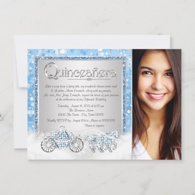 Invitation Cendrillon Princesse Quinceanera (Devant)